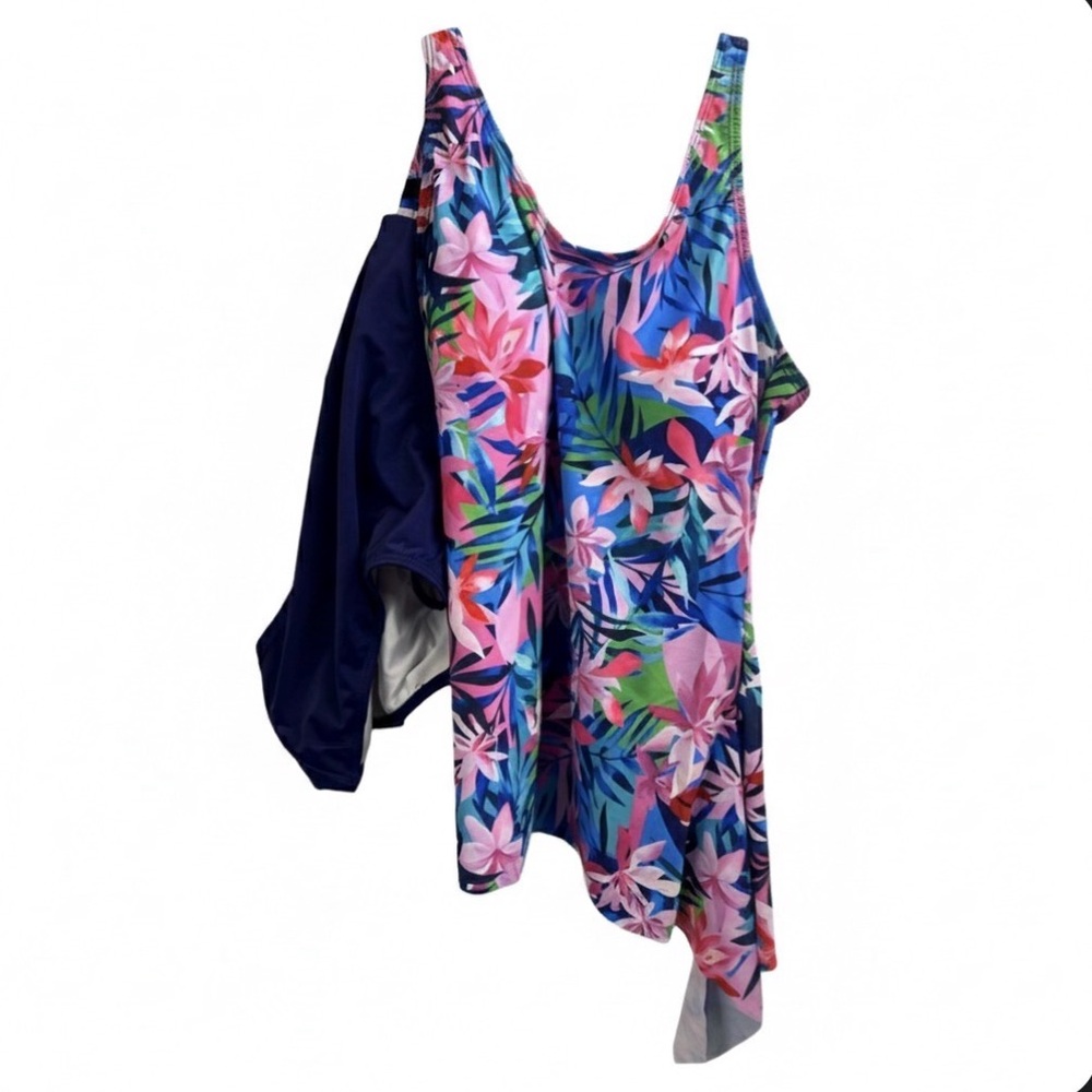 NWT Kate Kasin Tropical Floral Tankini Swimsuit Set